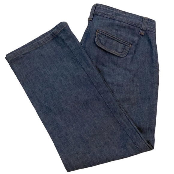 J. Crew Wide Leg Cropped Jeans Women's Sz 4 Blue Gray Denim 4 Pocket MachineWash - Picture 5 of 8